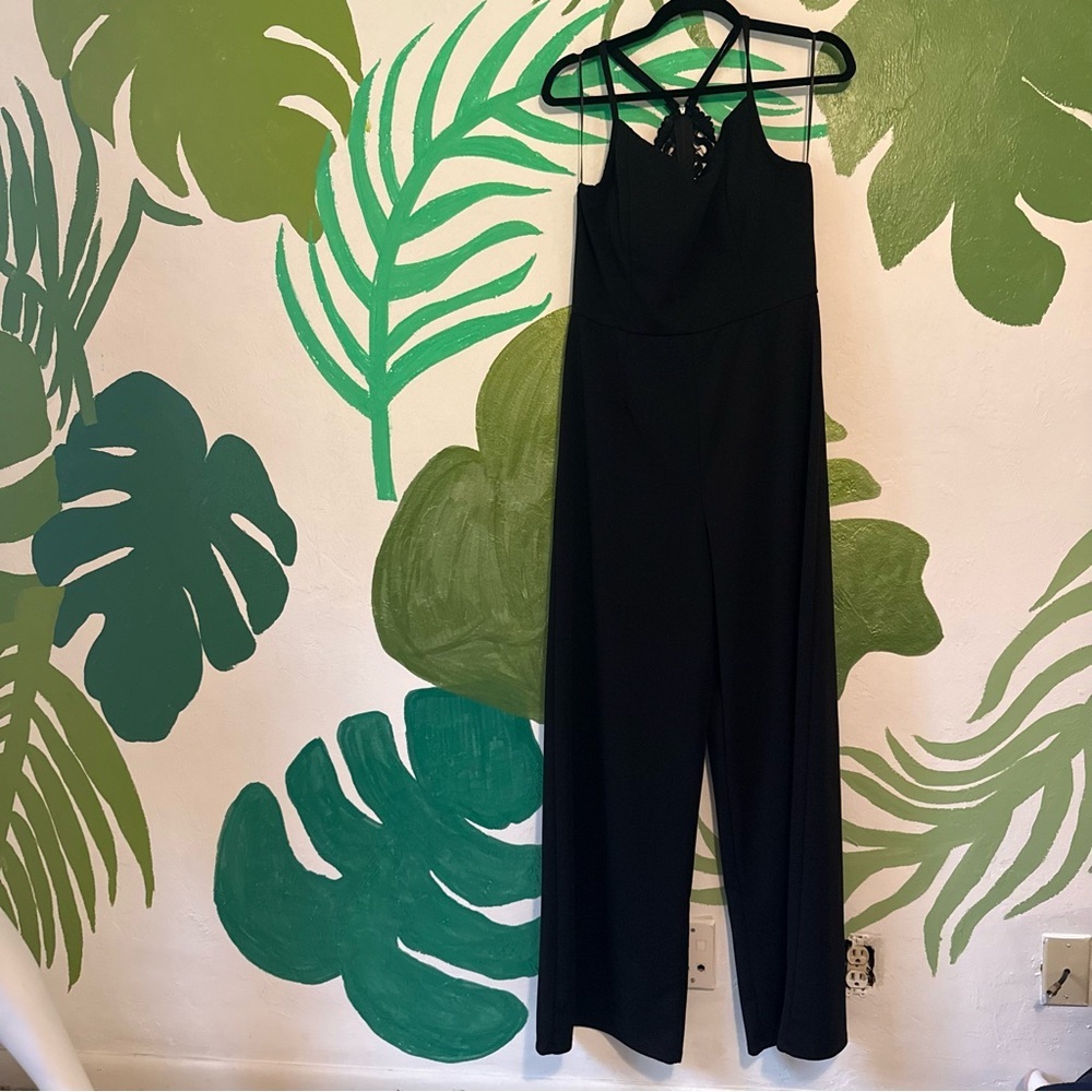 miami Black Wide-Leg Lace-Back Jumpsuit
